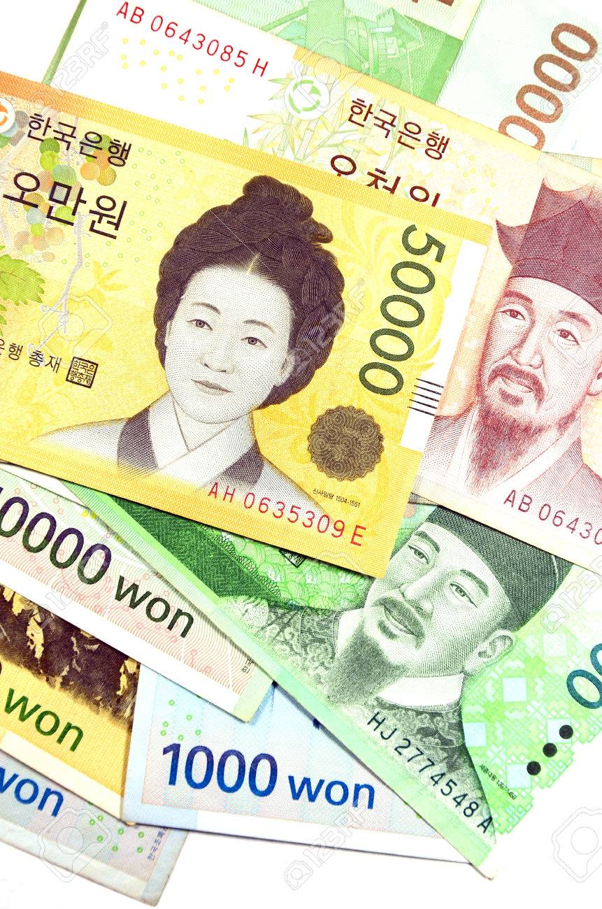 別の値で韓国ウォン通貨の現在の使用の写真素材・画像素材 Image 28852030