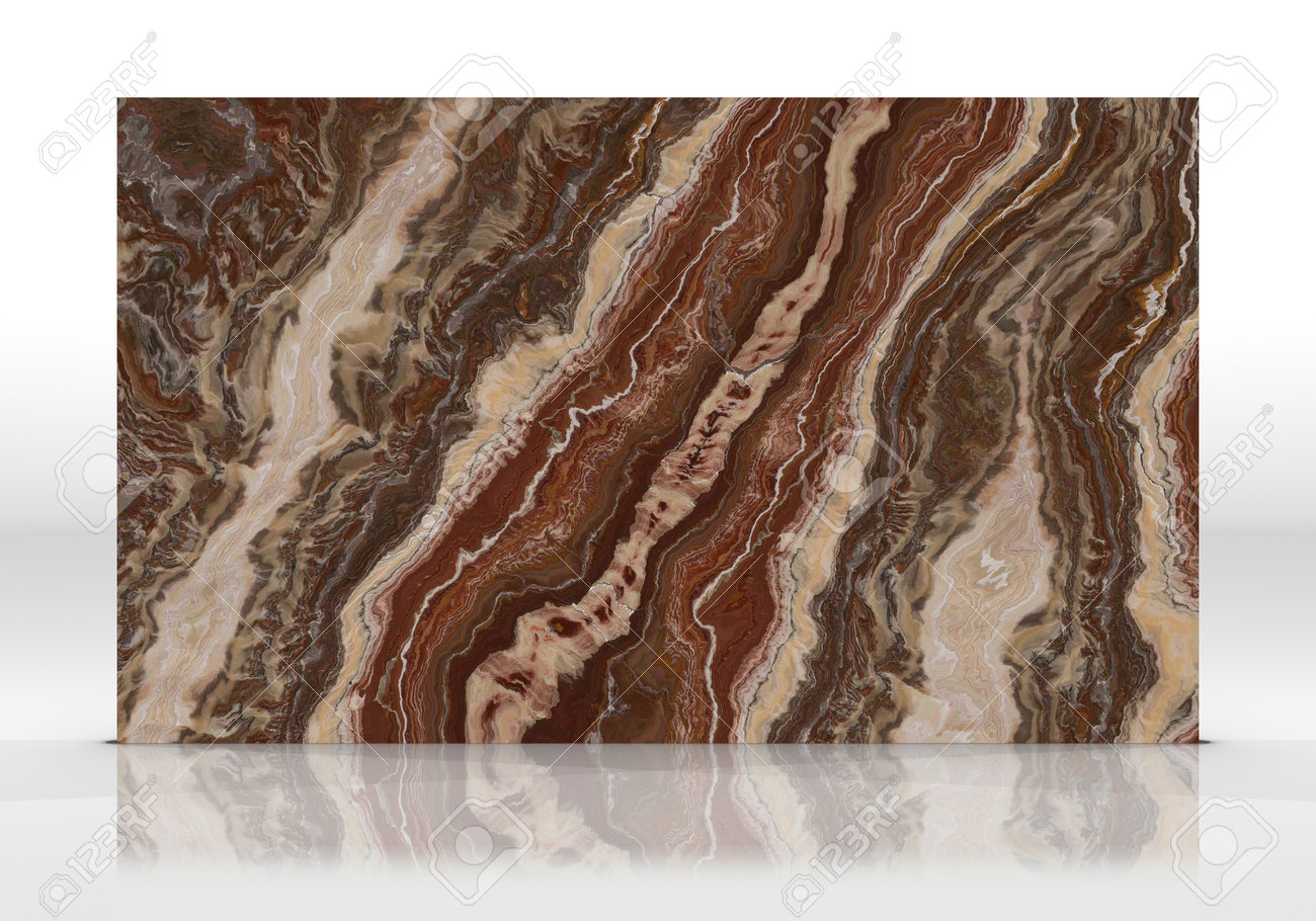 Red Onyx marble tile standing on the white background with reflections and shadows. Texture for design. 2D illustration. Natural beauty - 162481390 Red Onyx marble tile standing on the white background with reflections and shadows. Texture for design. 2D illustration. Natural beauty - 162481390