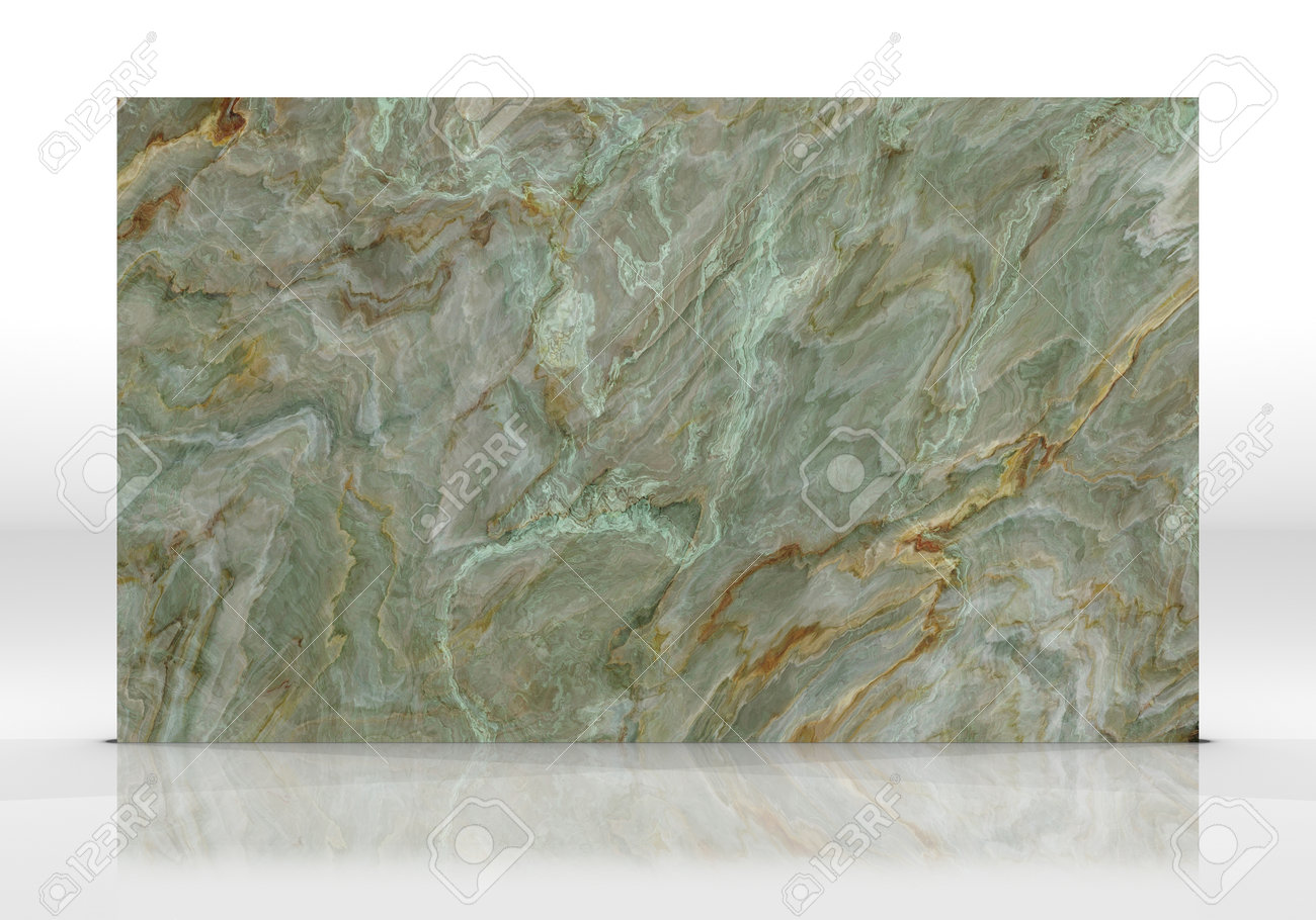 Green Onyx marble tile standing on the white background with reflections and shadows. Texture for design. 2D illustration. Natural beauty - 162481423 Green Onyx marble tile standing on the white background with reflections and shadows. Texture for design. 2D illustration. Natural beauty - 162481423