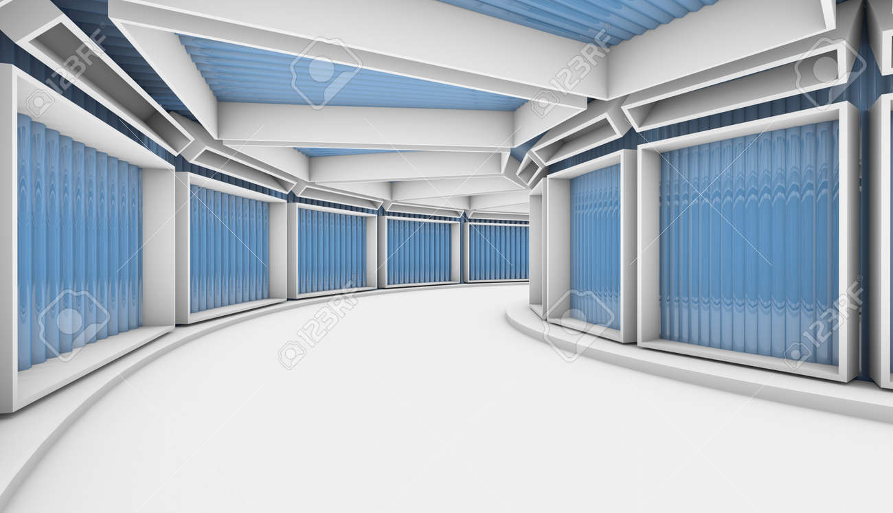 3D background. White Abstract Tunnel with blue rectangle windows. 3d Render illustration - 166409845 3D background. White Abstract Tunnel with blue rectangle windows. 3d Render illustration - 166409845