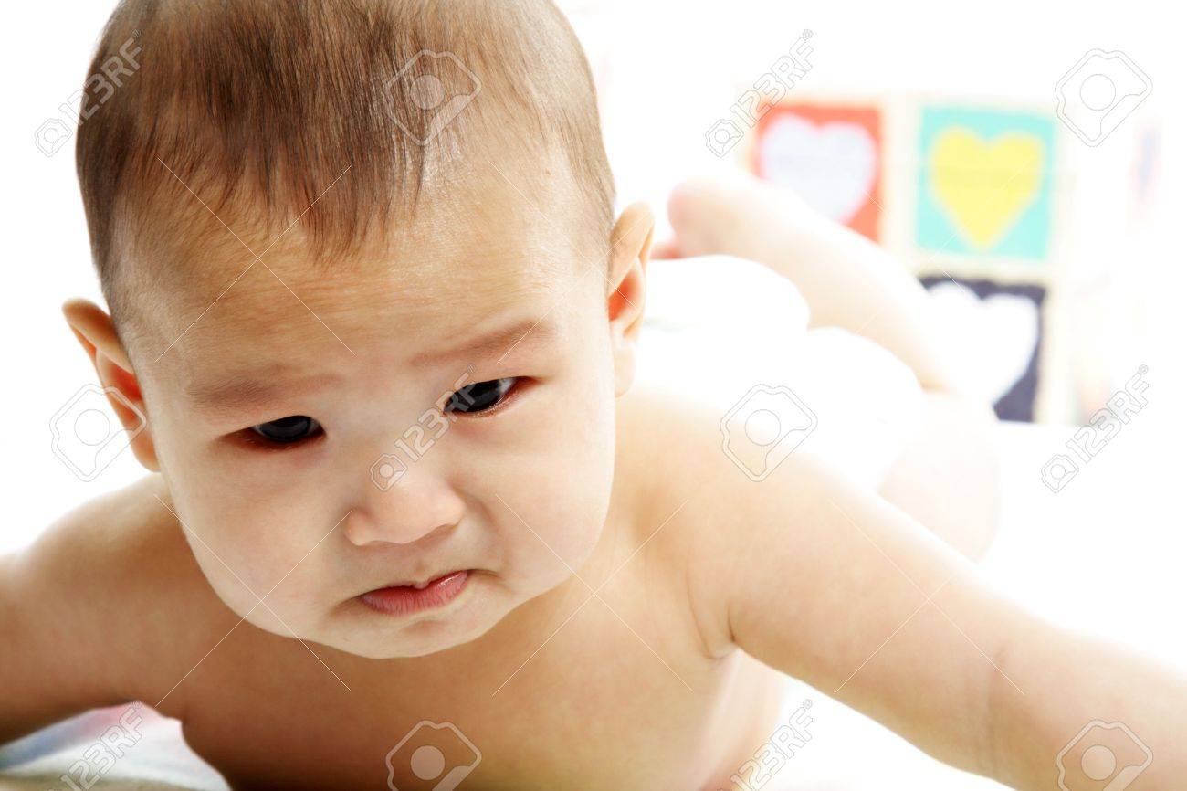 cute baby boy crying