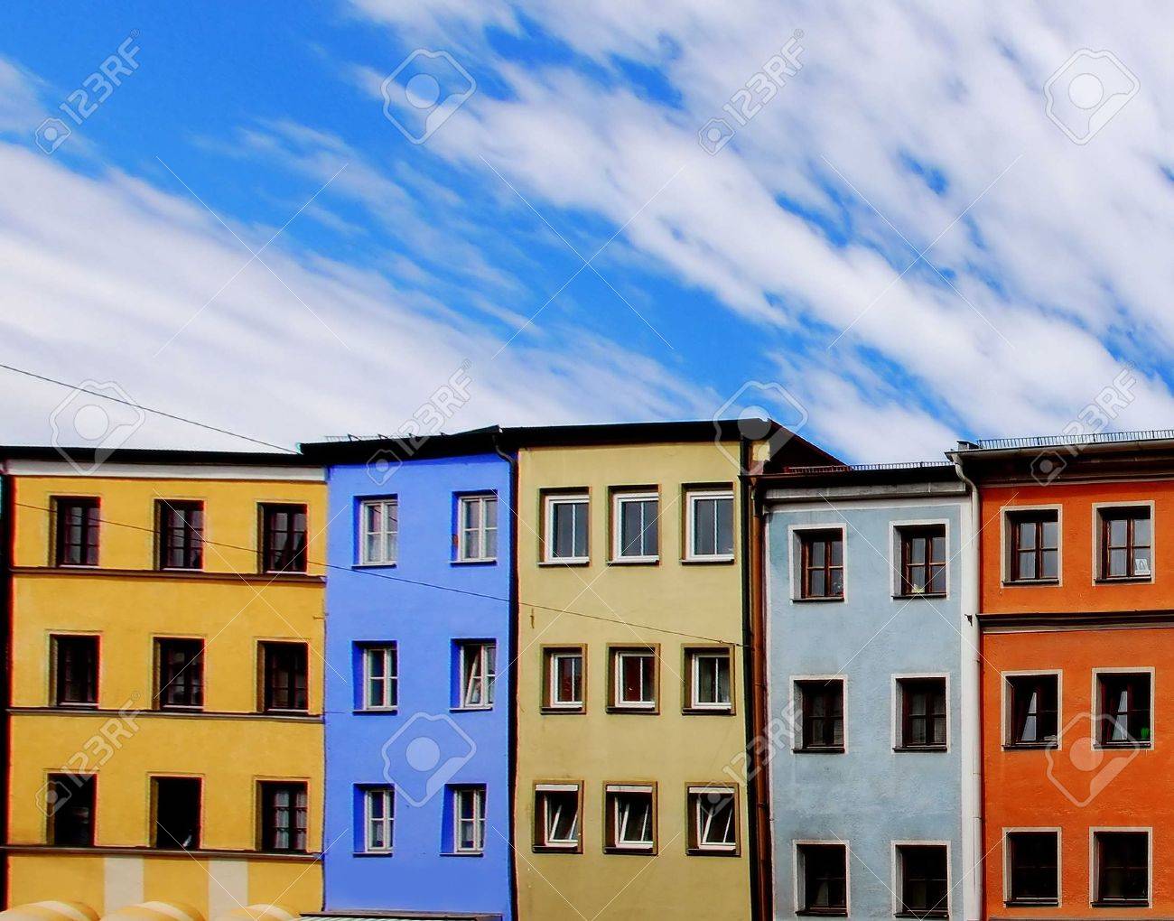 Colorful House colorful house facade in a german town stock photo, picture and Colorful House colorful house facade in a german town stock photo, picture and