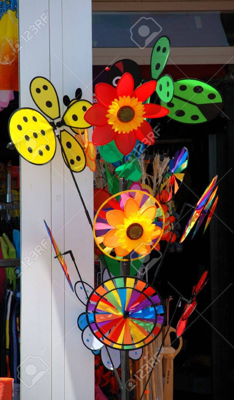 Kinder Speelgoed Windmolens Buiten Toeristische Winkel Kinder Speelgoed Windmolens Buiten Toeristische Winkel