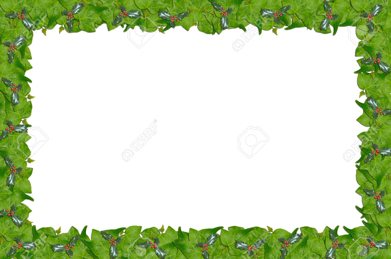 christmas holly and ivy page border stock photo picture and