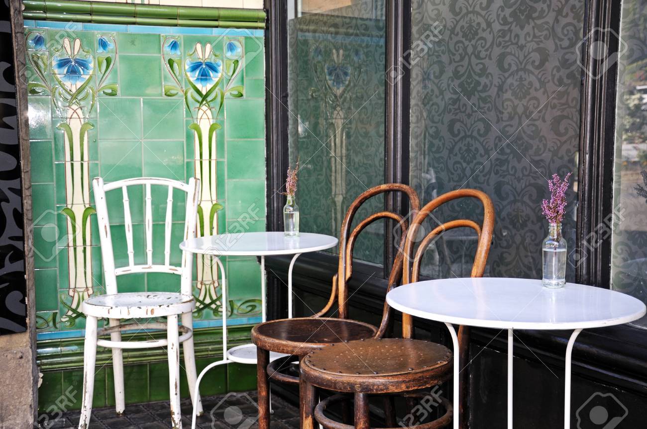 tables and chairs outside a town centre cafe buxton derbyshire
