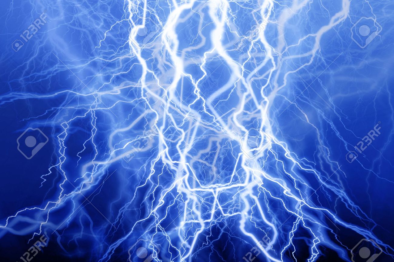 Blue Lightning On A Black Background Stock Photo Picture And Royalty Free Image Image