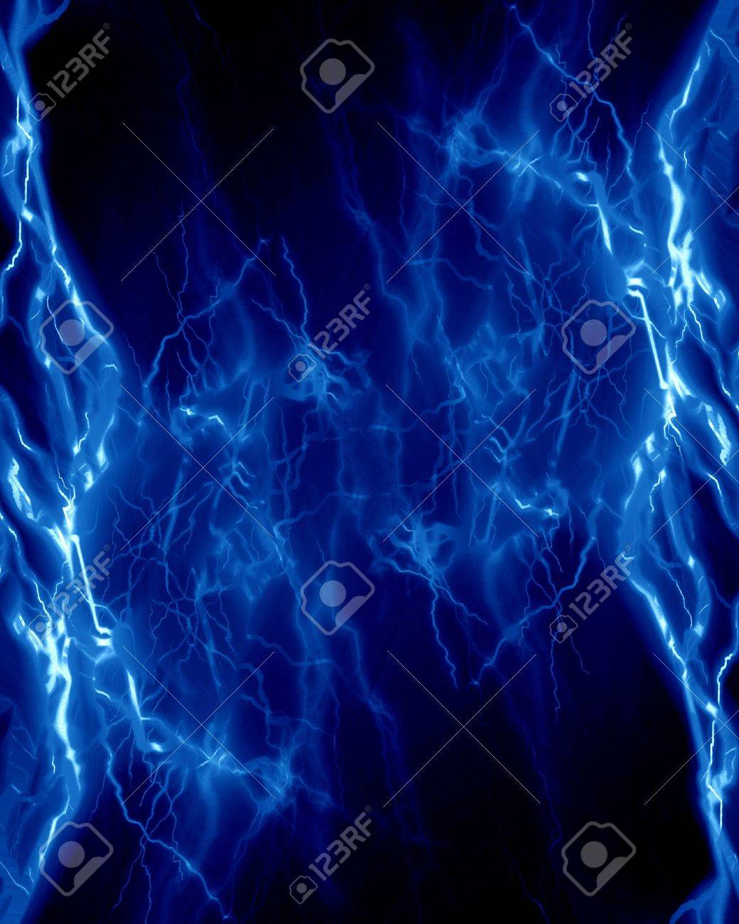 Intense Lightning On A Dark Blue Background Stock Photo Picture And Royalty Free Image Image