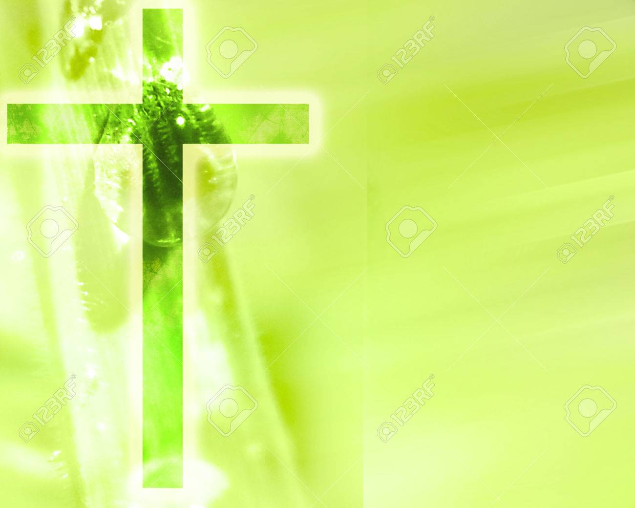 Glowing Christian Cross On A Green Nature Background Stock Photo, Picture  and Royalty Free Image. Image 22619331., image size:1300x1040