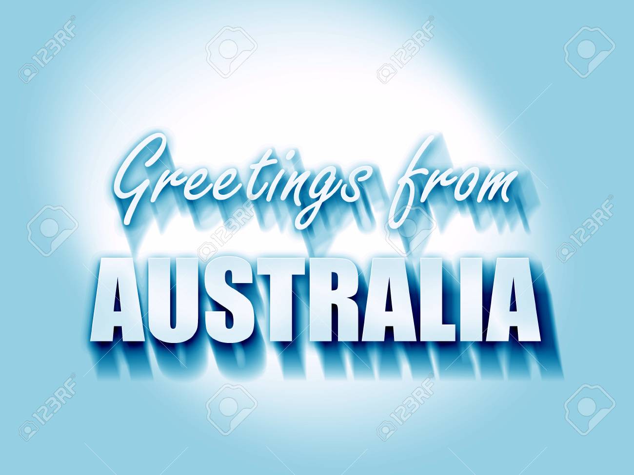 いくつかのソフトのハイライトとオーストラリア カードからのご挨拶 の写真素材 画像素材 Image