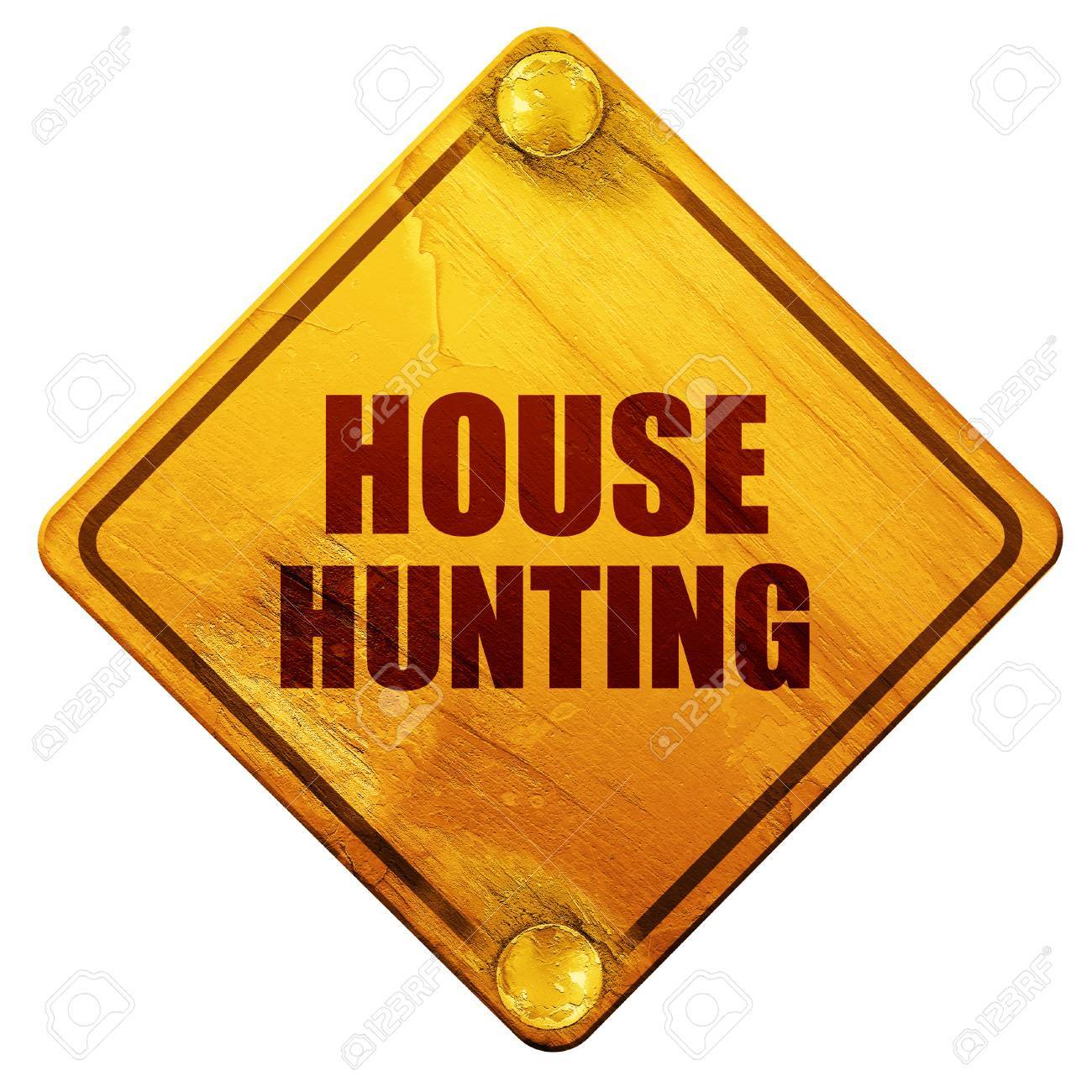 Haus Der Jagd 3d Rendering Gelben Schild Auf Einem Weissen