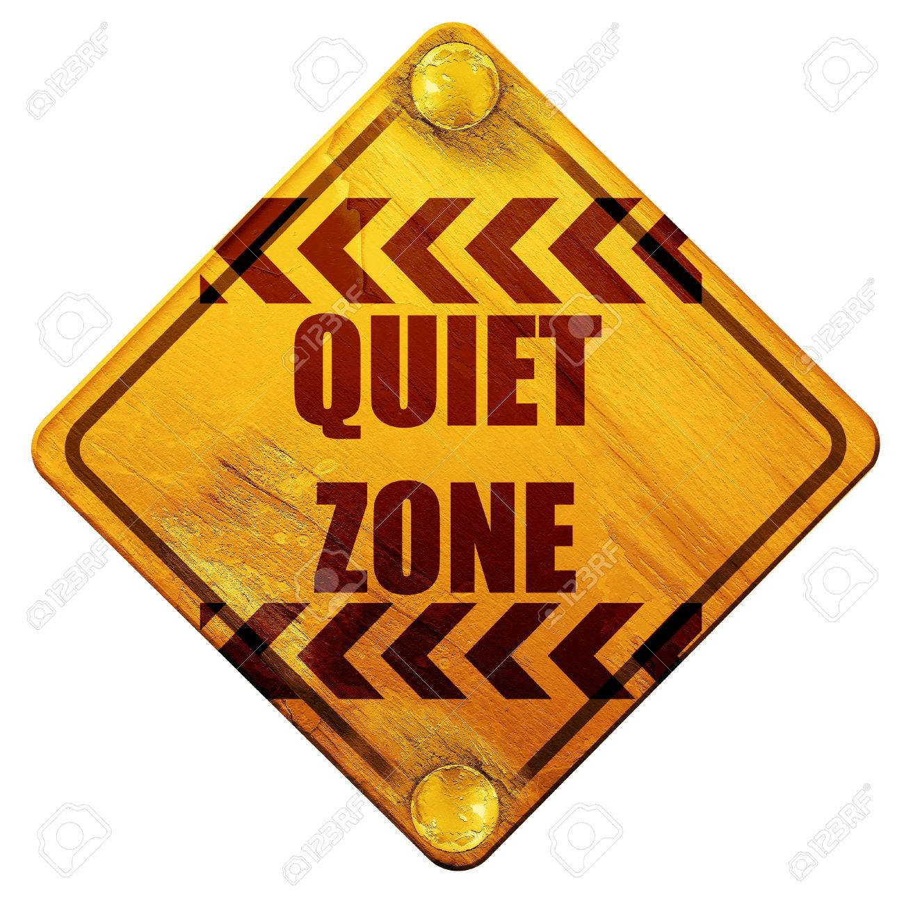 Quiet Zone Sign With Some Vivid Colors, 3D Rendering, Yellow Road Sign On A  White Background Stock Photo, Picture and Royalty Free Image. Image  56201311., image size:1300x1300