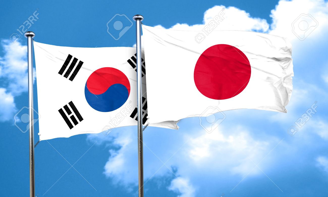 South Korea Flag With Japan Flag 3d Rendering Stock Photo Picture And Royalty Free Image Image
