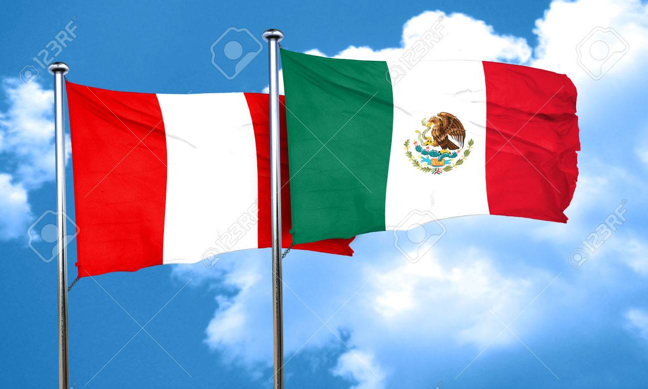 peru flag with mexico flag 3d rendering stock photo picture and