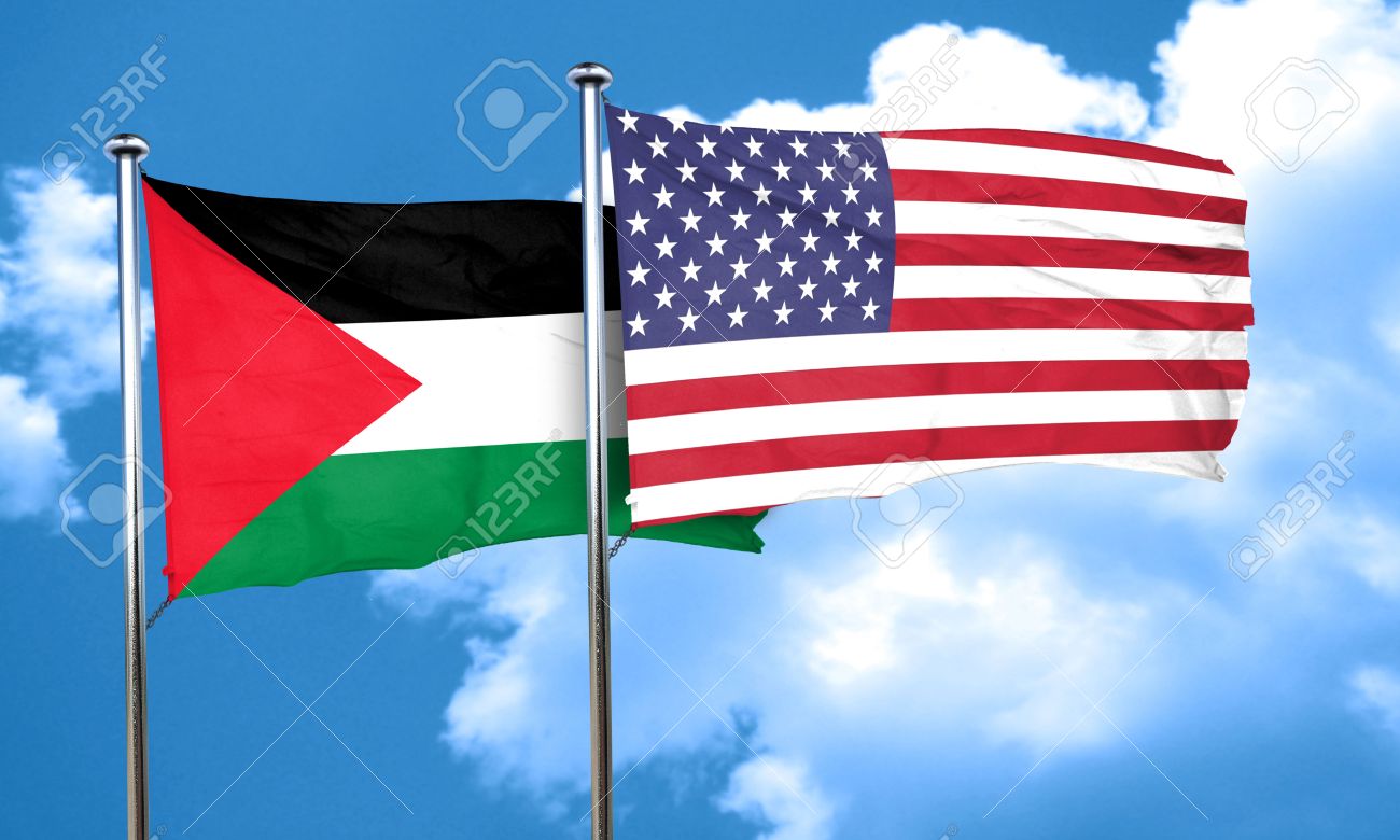palestine flag with american flag 3d rendering stock photo picture