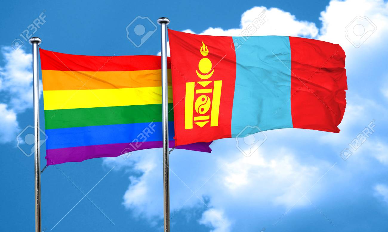 ゲイプライド旗モンゴルの国旗 3 D レンダリング の写真素材 画像素材 Image