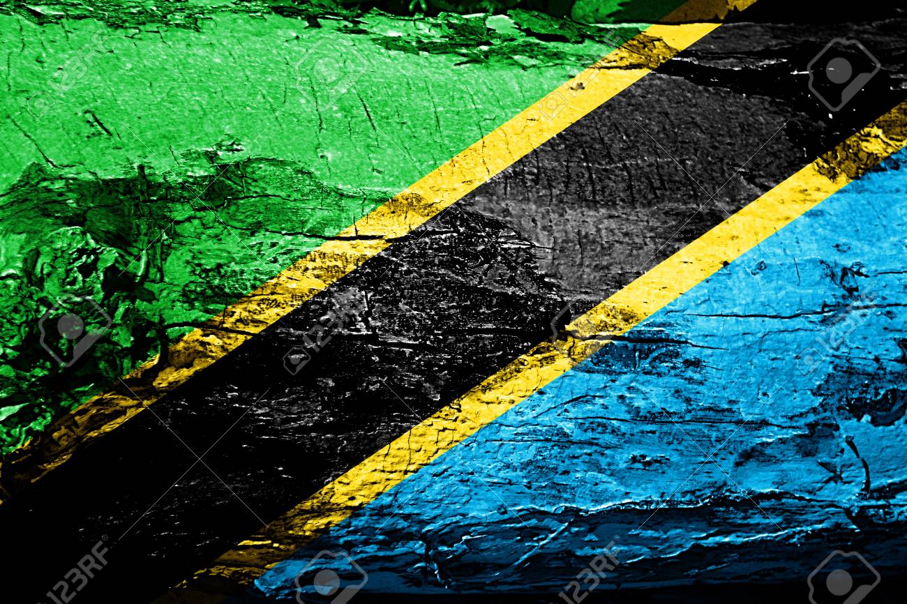 グランジ テクスチャを持つタンザニアの国旗 の写真素材 画像素材 Image