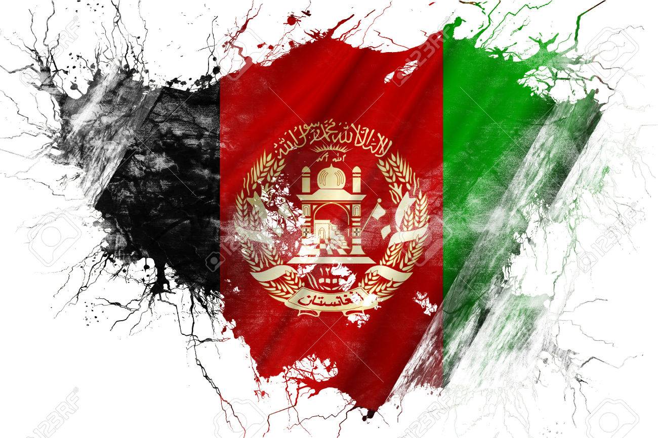 grunge old afghanistan flag