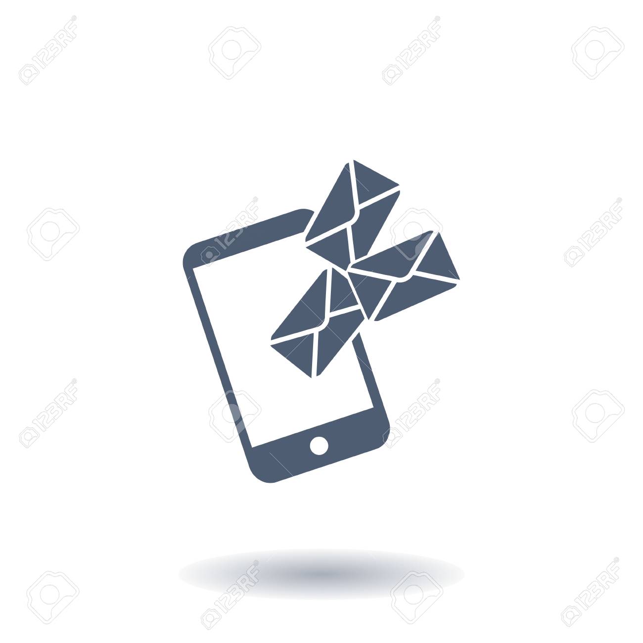 スマート フォンの E メールあるいは Sms アイコン 携帯メールの記号 のイラスト素材 ベクタ Image