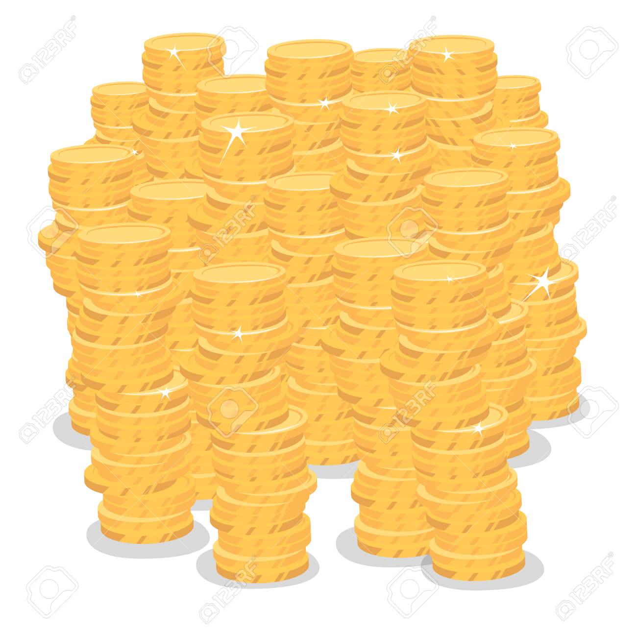 Lot Of Gold Coins On White Background Isolate Big Pile Of Money Royalty Free Cliparts Vectors And Stock Illustration Image