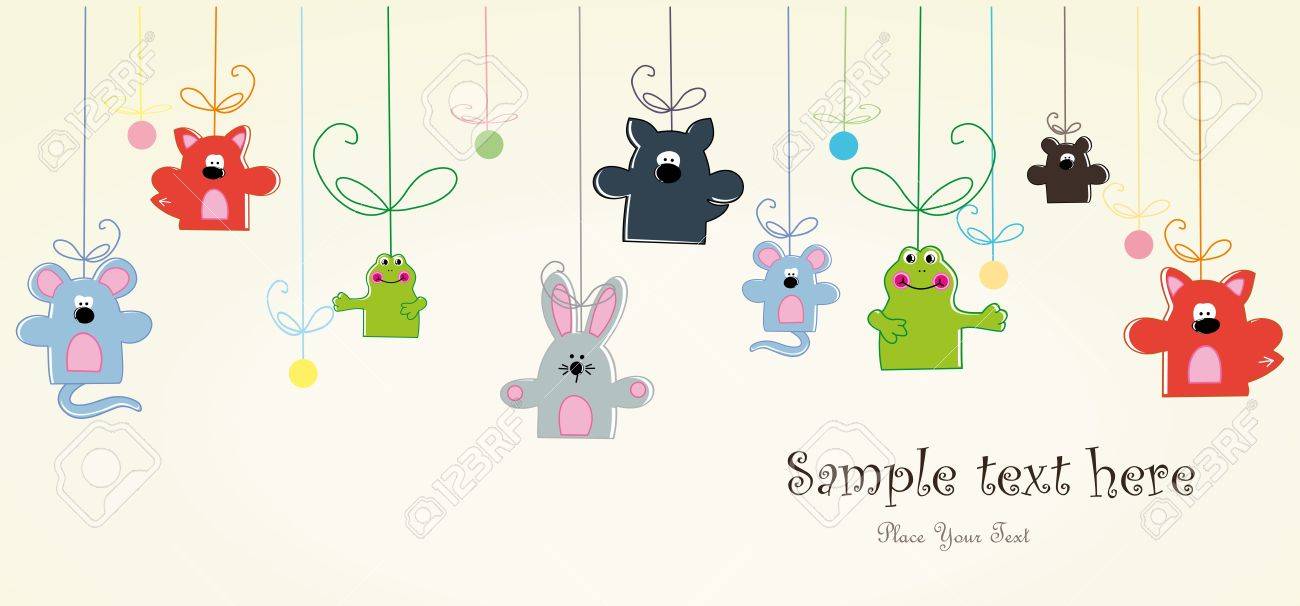 baby postcard with animals baby postcard