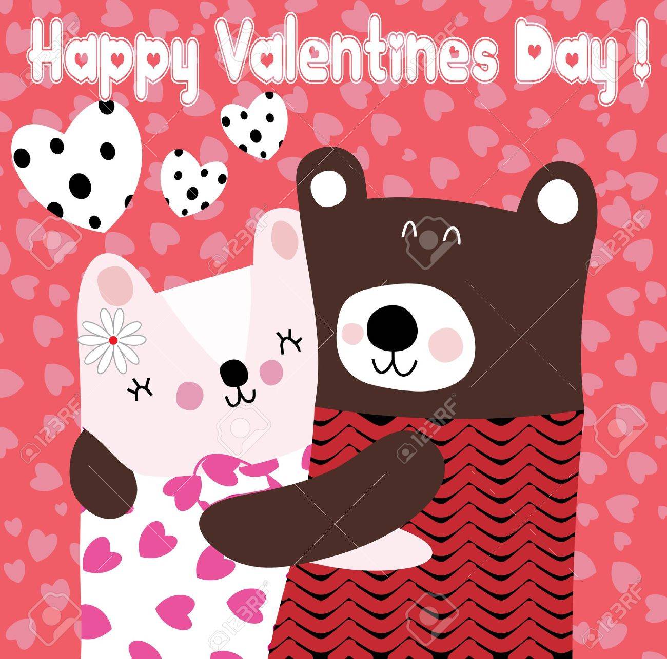 two cute teddy bears in love