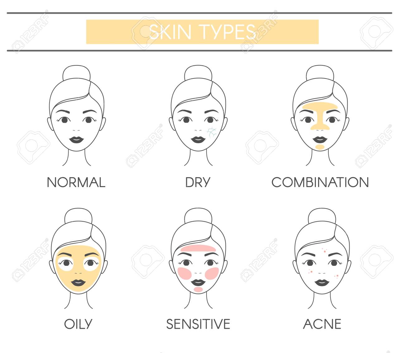 types of skin oily dry
