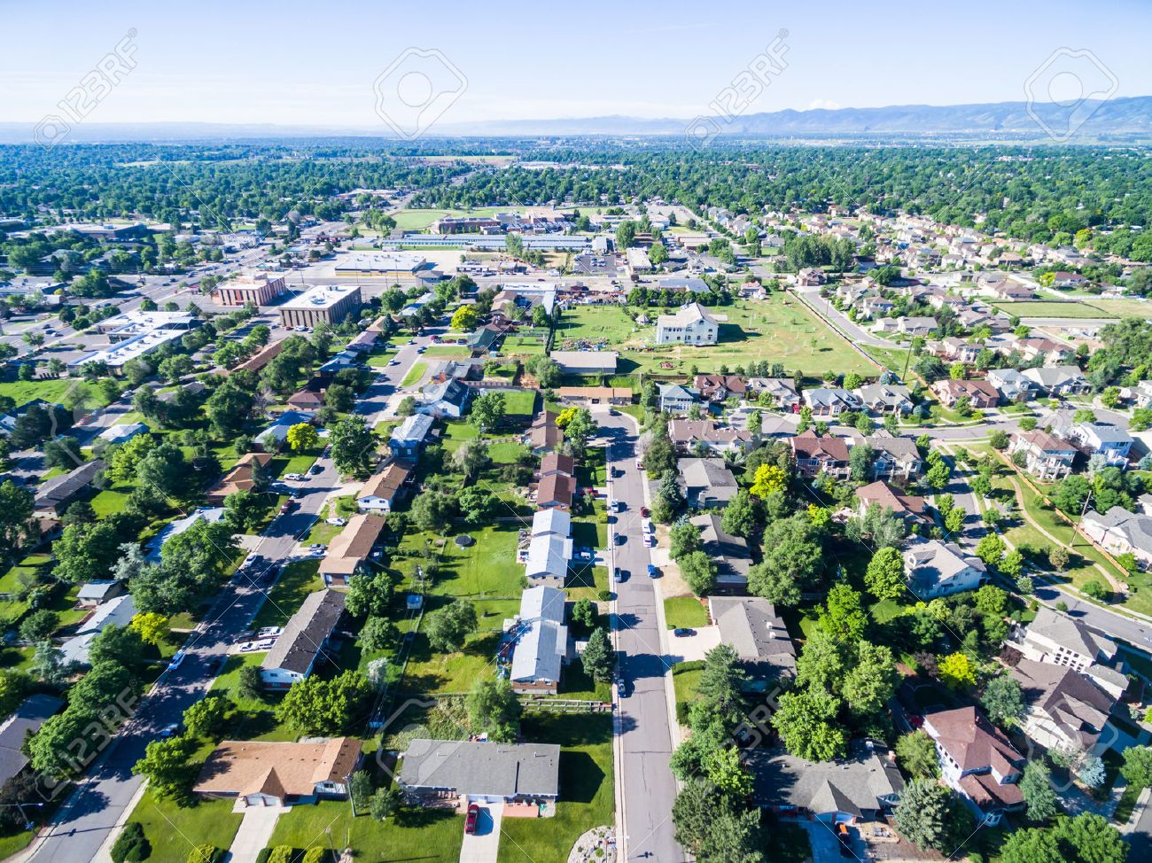 Aerial view of residential neighborhood in Lakewood, Colorado. - 42019829 Aerial view of residential neighborhood in Lakewood, Colorado. - 42019829