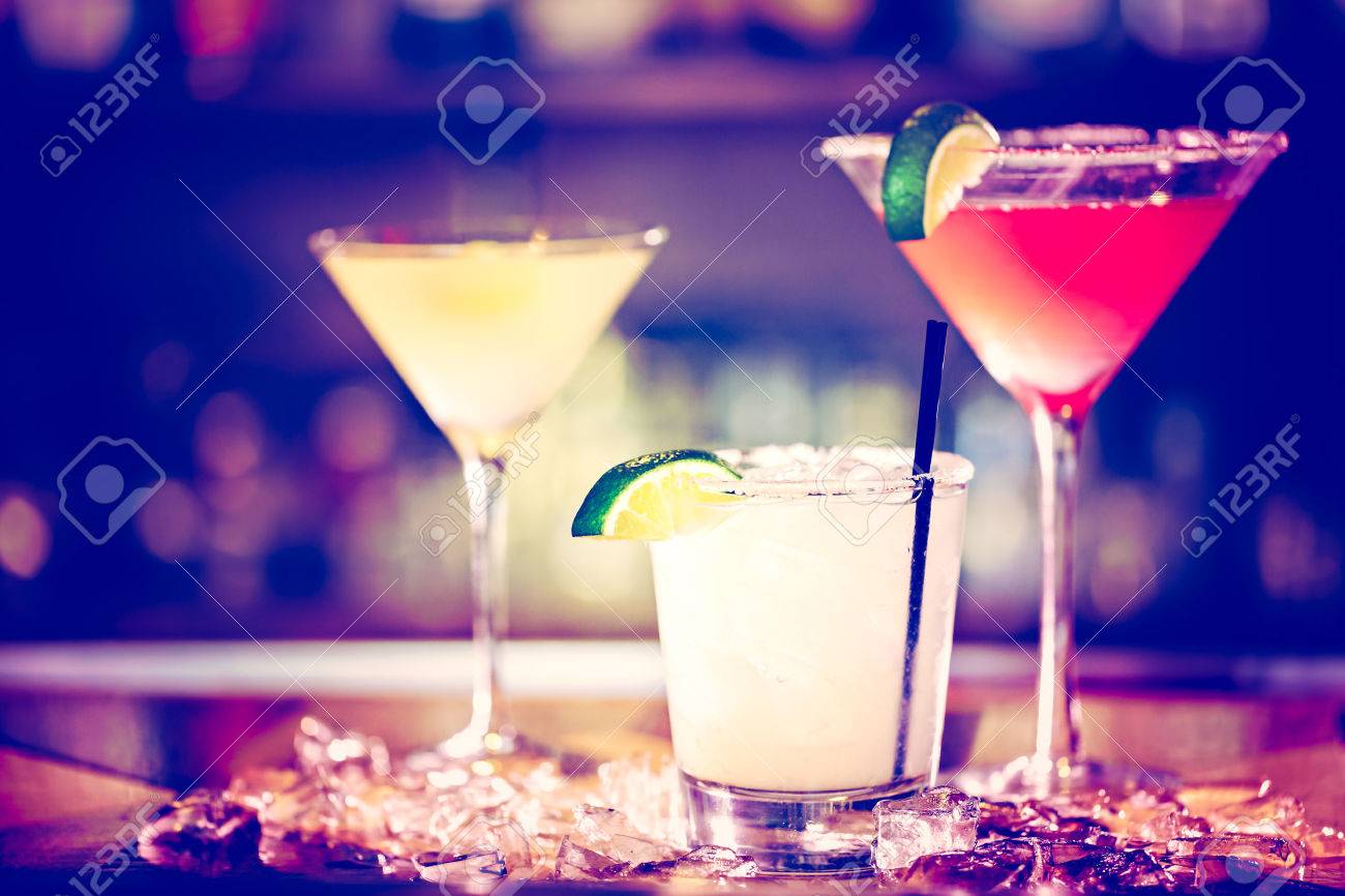 Variety of cocktails at the bar. - 47577133 Variety of cocktails at the bar. - 47577133