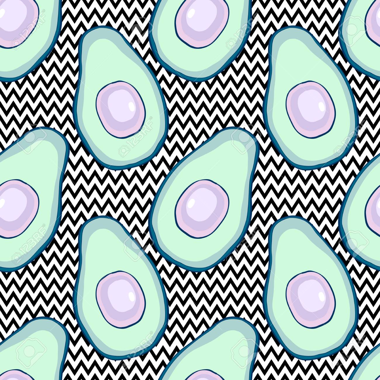 Seamless pattern with avocado hand drsw vector food - 93086275 Seamless pattern with avocado hand drsw vector food - 93086275