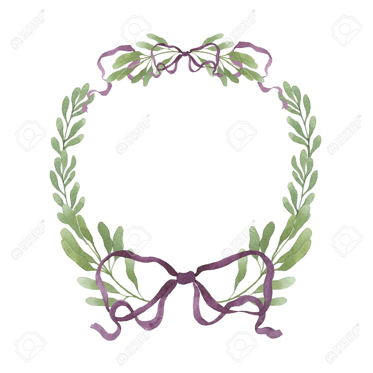 watercolor leaves wreath hand painted leaf foliage garland hand