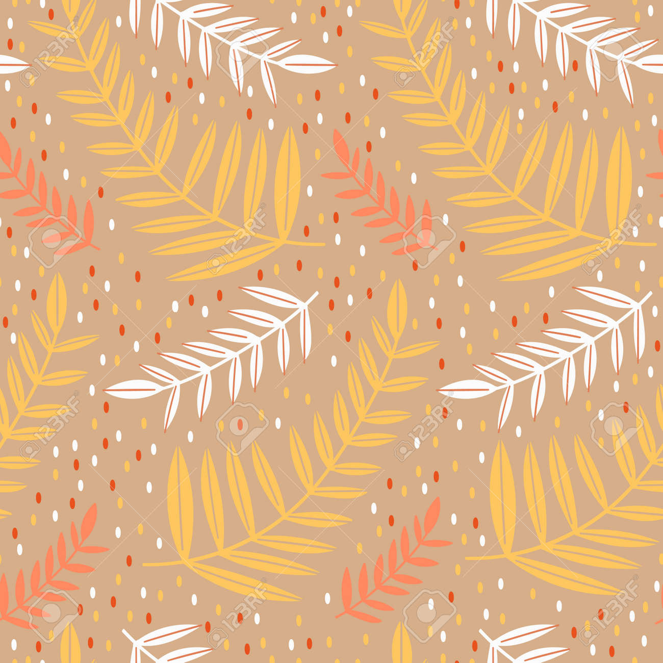 Seamless pattern leaves plant .Floral motif nature abstract print.Modern summer background. - 170424790 Seamless pattern leaves plant .Floral motif nature abstract print.Modern summer background. - 170424790