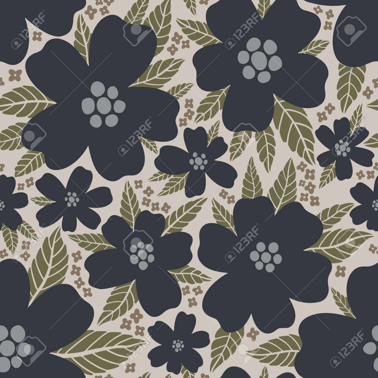 Seamless pattern floral flower abstract.Botanical vintage nature background.Print fashion textile. - 171023076 Seamless pattern floral flower abstract.Botanical vintage nature background.Print fashion textile. - 171023076