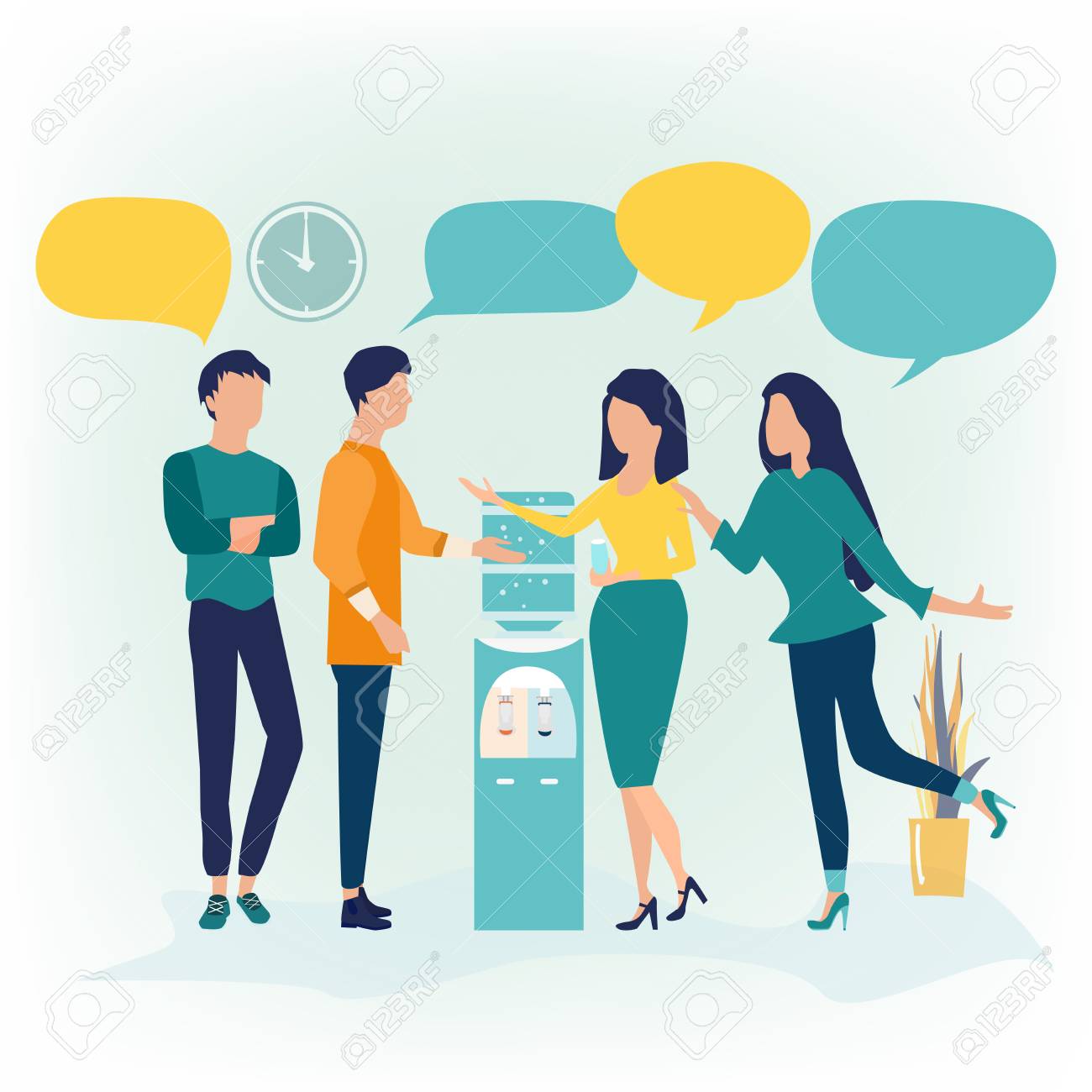 Vector Illustration In Flat Cartoon Style Group Of People Standing Stock Photo Picture And Royalty Free Image Image