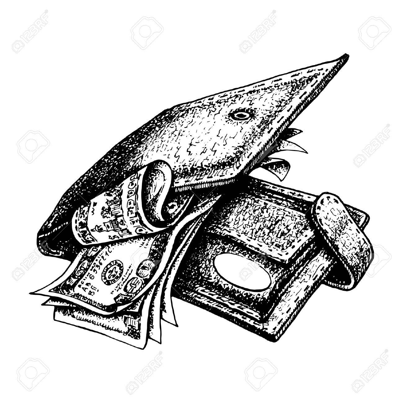 Пачка денег тату эскиз