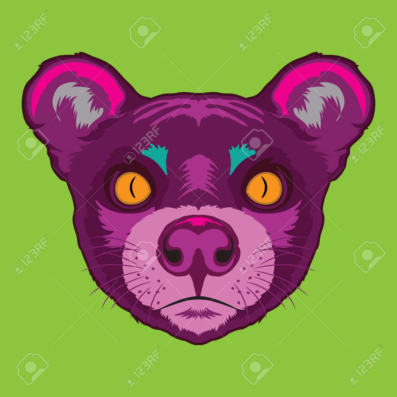 Fossa Face Vector Illustration In Decorative Style, Perfect For Tshirt  Design And Mascot Logo Royalty Free SVG, Cliparts, Vectors, and Stock  Illustration. Image 186555433., image size:1300x1300