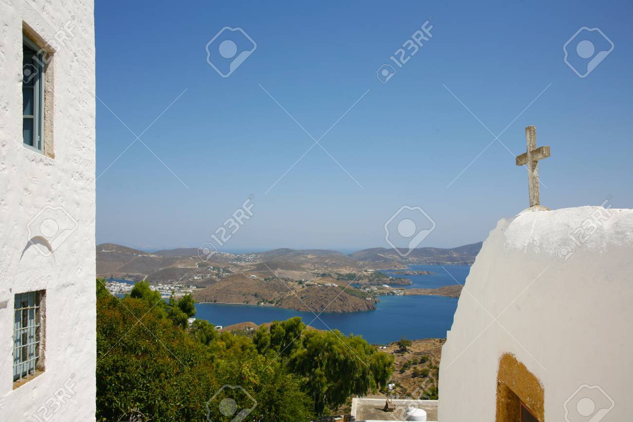 パトモス島のギリシャの黙示録の洞窟 の写真素材 画像素材 Image