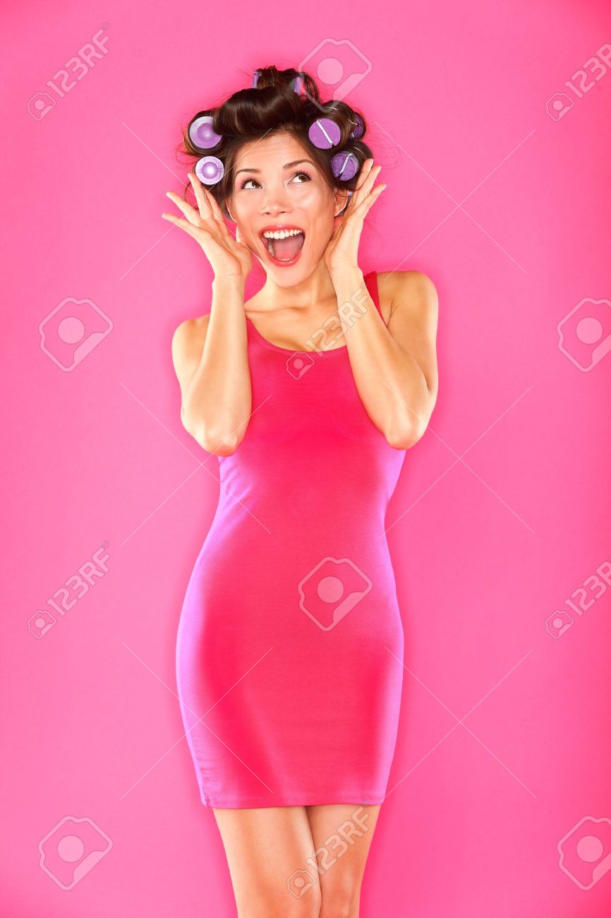 Model Wearing Pink Dress