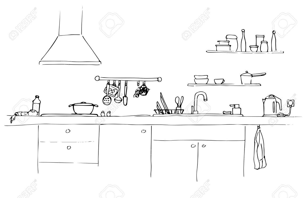 Kitchen Sink Kitchen Worktop With Sink The Sketch Of The Kitchen