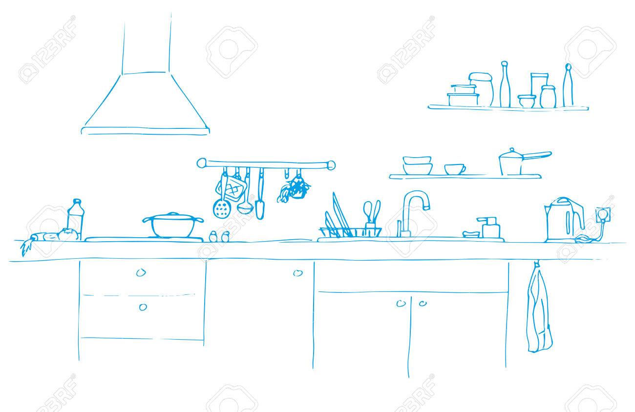 Kitchen Sink Kitchen Worktop With Sink The Sketch Of The Kitchen
