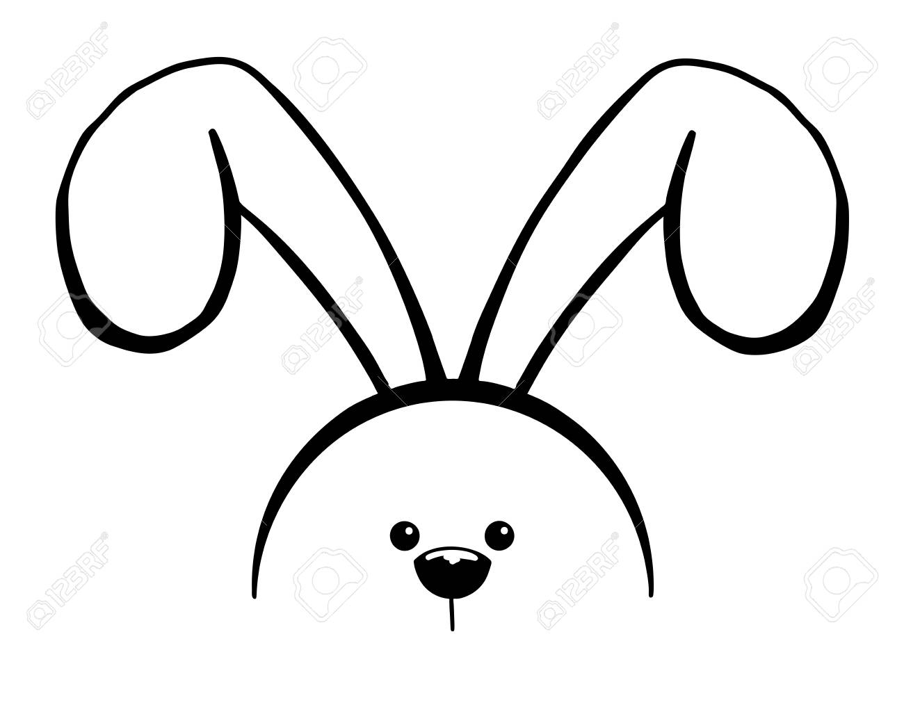 Sketch Rabbit Ears With A Muzzle Easter Bunny Vector Royalty Free Cliparts Vectors And Stock Illustration Image 124840903