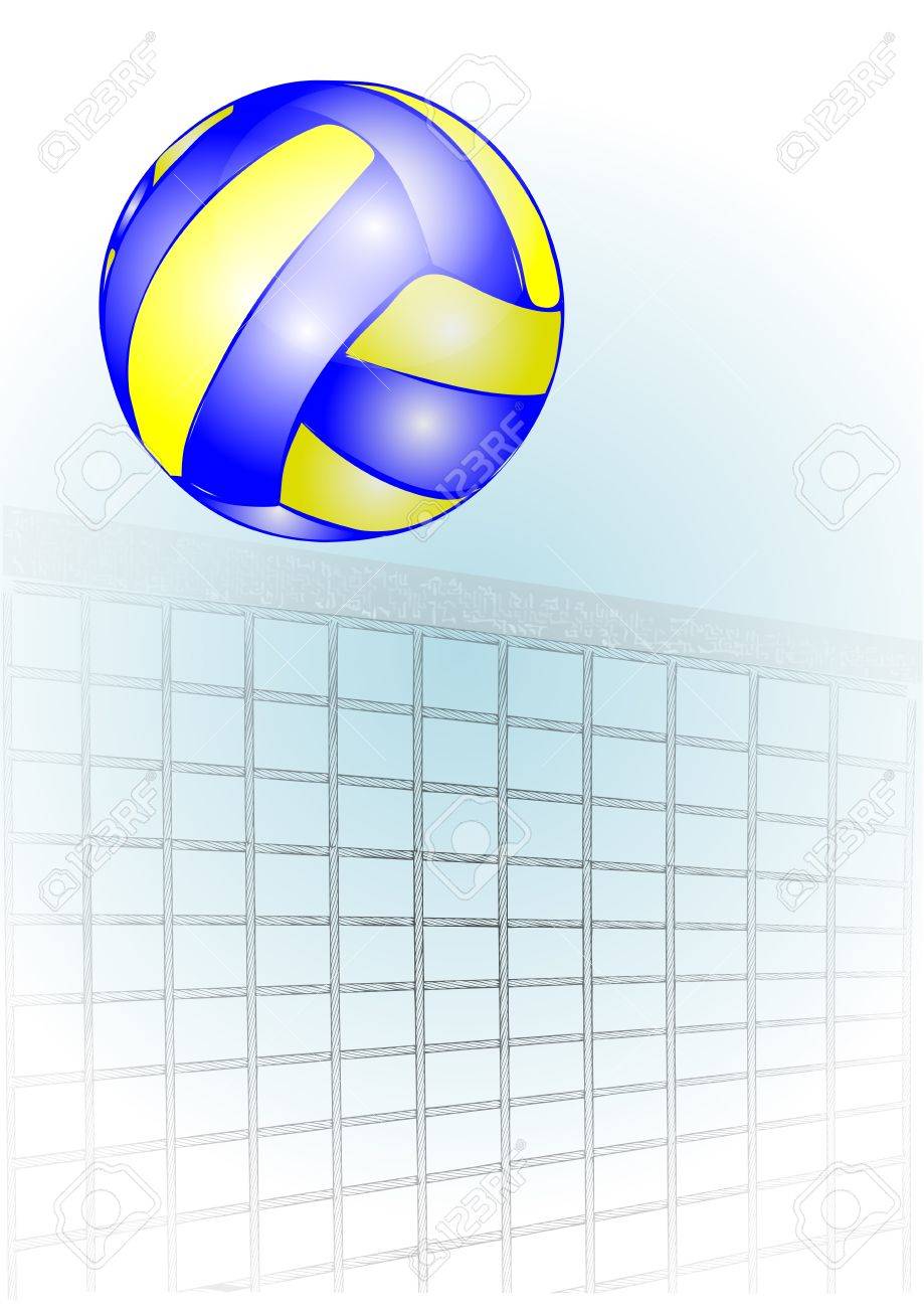 空に対してネット上のバレーボール のイラスト素材 ベクタ Image