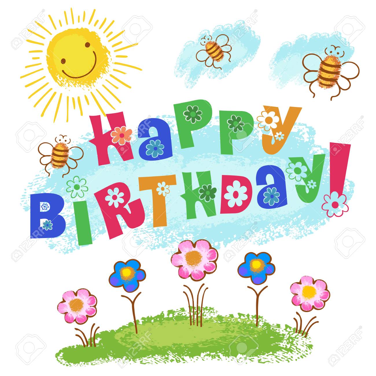 Carte Postale Avec Le Soleil Les Abeilles Et Les Fleurs Qui Souhaitent Joyeux Anniversaire Isole Sur Fond Blanc Illustration Vectorielle Clip Art Libres De Droits Vecteurs Et Illustration Image Carte Postale Avec Le Soleil Les Abeilles Et Les Fleurs Qui Souhaitent Joyeux Anniversaire Isole Sur Fond Blanc Illustration Vectorielle Clip Art Libres De Droits Vecteurs Et Illustration Image