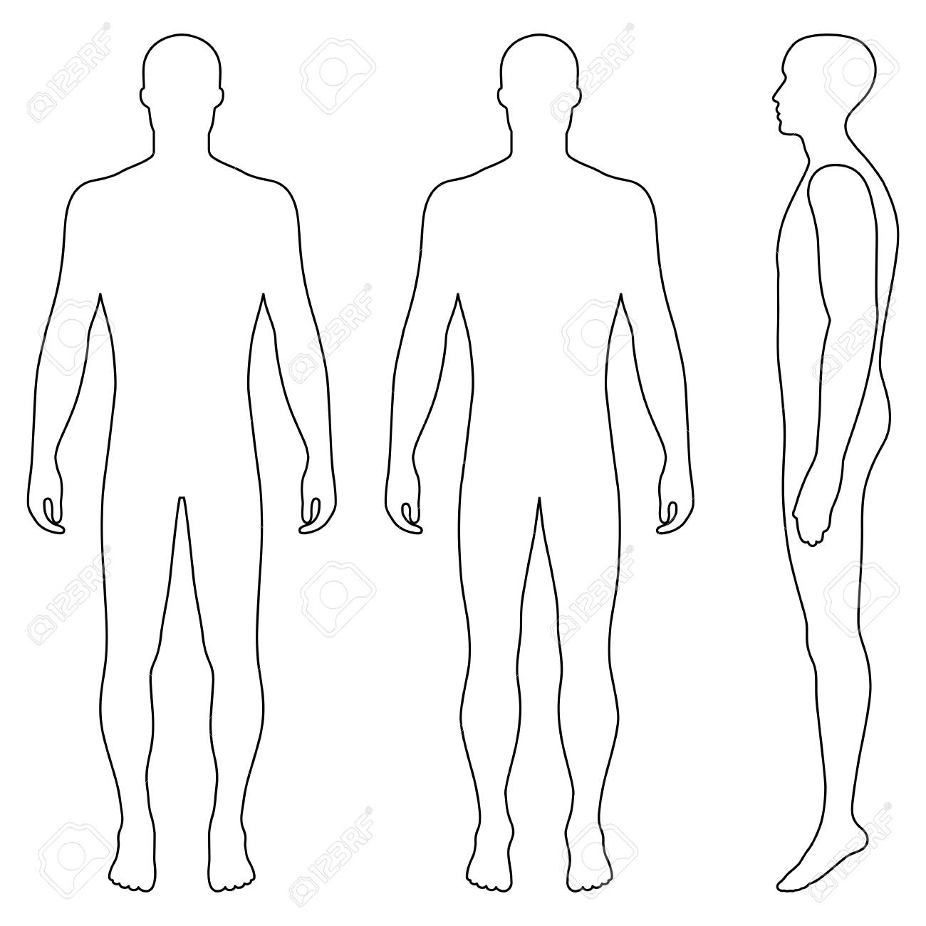Design and style physique entire period bald template determine silhouette (entrance,.. photograph regarding Printable Outline of Human Body Front and Back called Model overall body comprehensive duration bald template determine silhouette (entrance,..