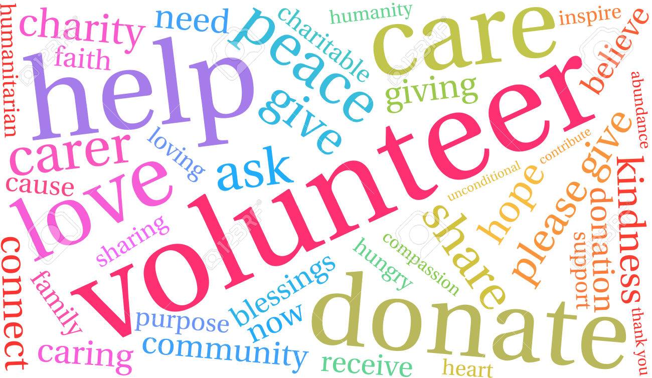 volunteer word cloud on a white background royalty free cliparts volunteer word