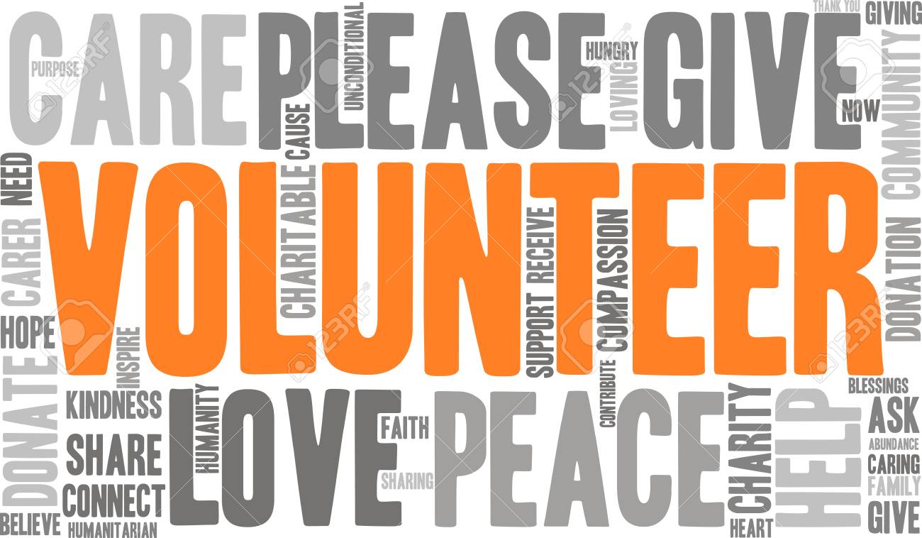 volunteer word cloud on a white background royalty free cliparts volunteer word
