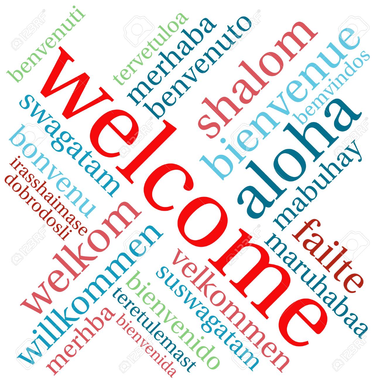 International Welcome Word Cloud Each Word Used In This Word Cloud Is Another Language S Version Of The Word Welcome Royalty Free Cliparts Vectors And Stock Illustration Image 96253046