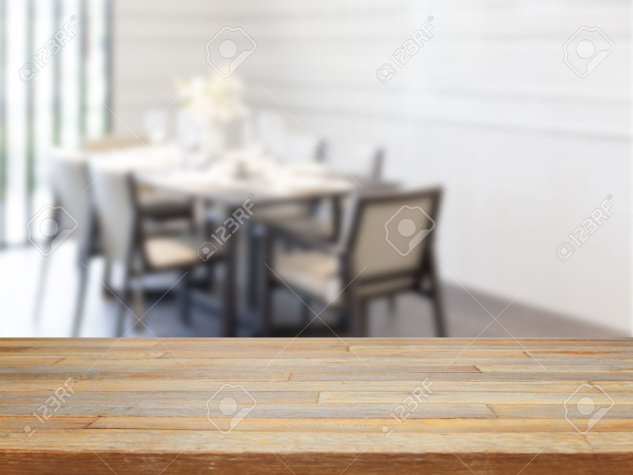 Empty wooden table and dining room tables background, product display - 40383627 Empty wooden table and dining room tables background, product display - 40383627