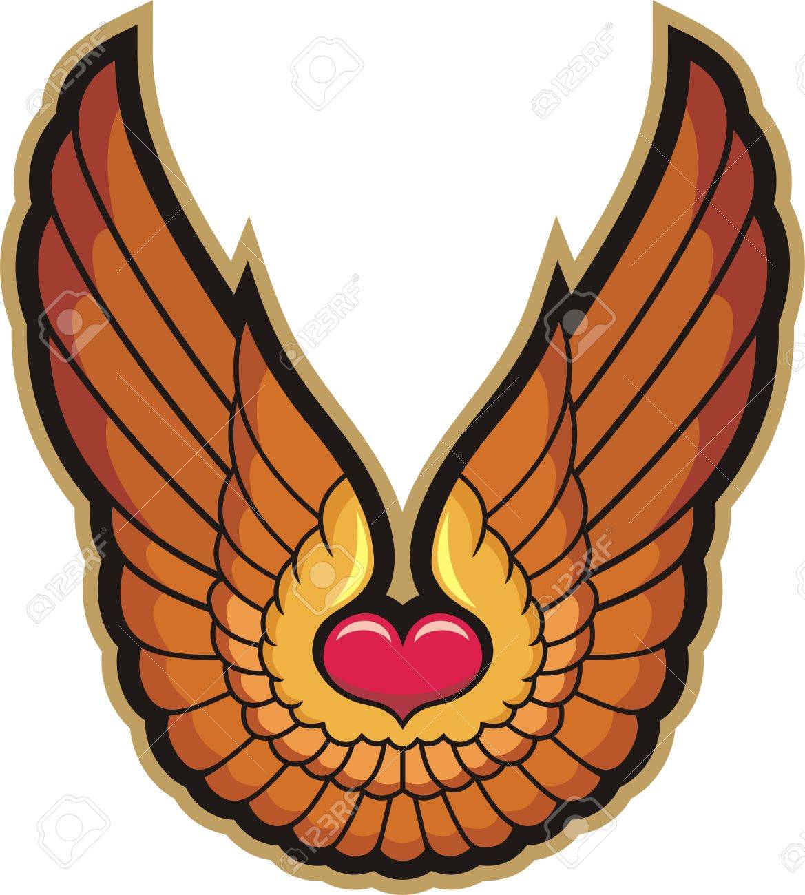 Herz Und Flugel Tattoo Lizenzfreie Fotos Bilder Und Stock Fotografie Image 45890503