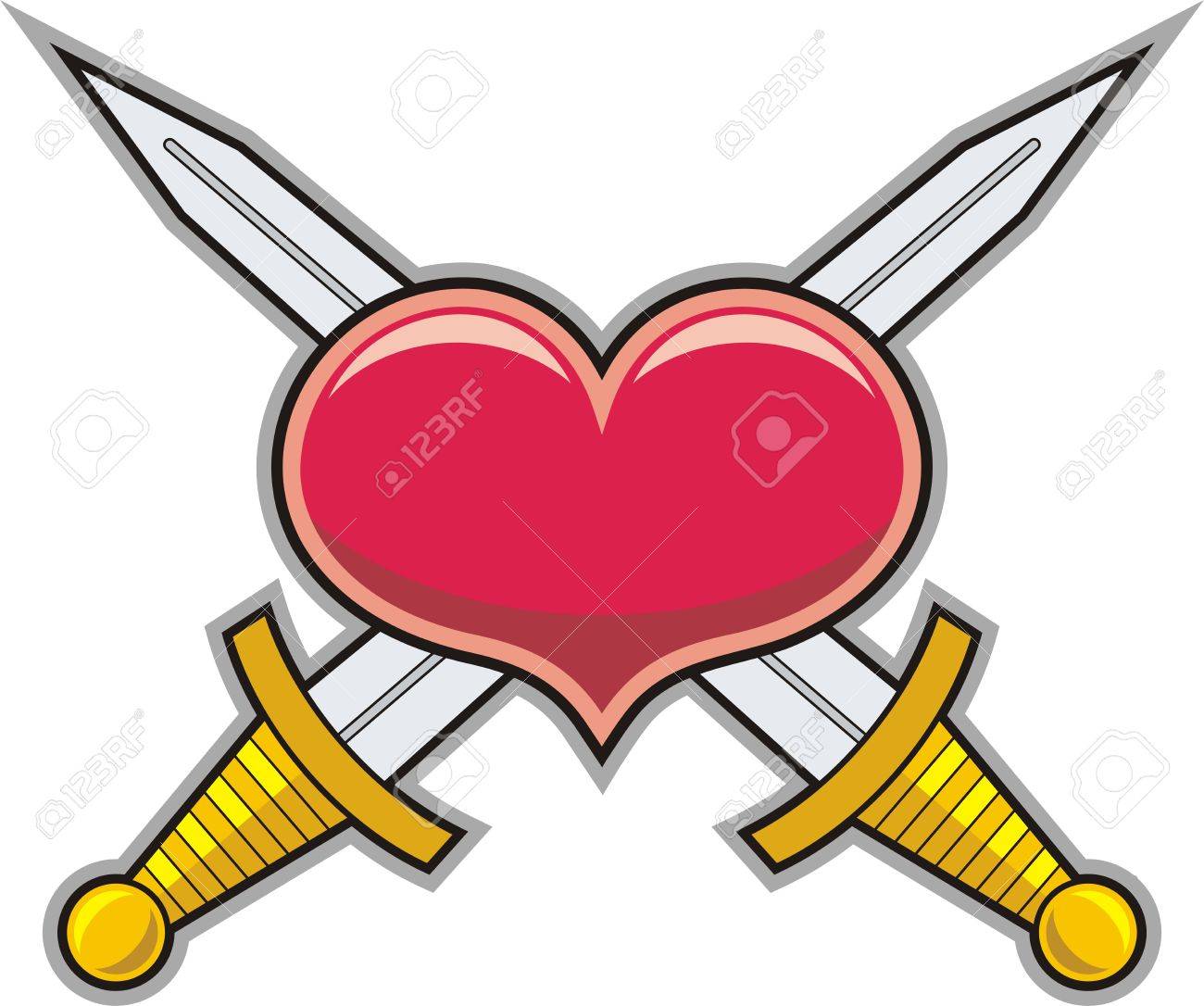 Herz Und Schwerter Tattoo Lizenzfreie Fotos Bilder Und Stock Fotografie Image 45890504