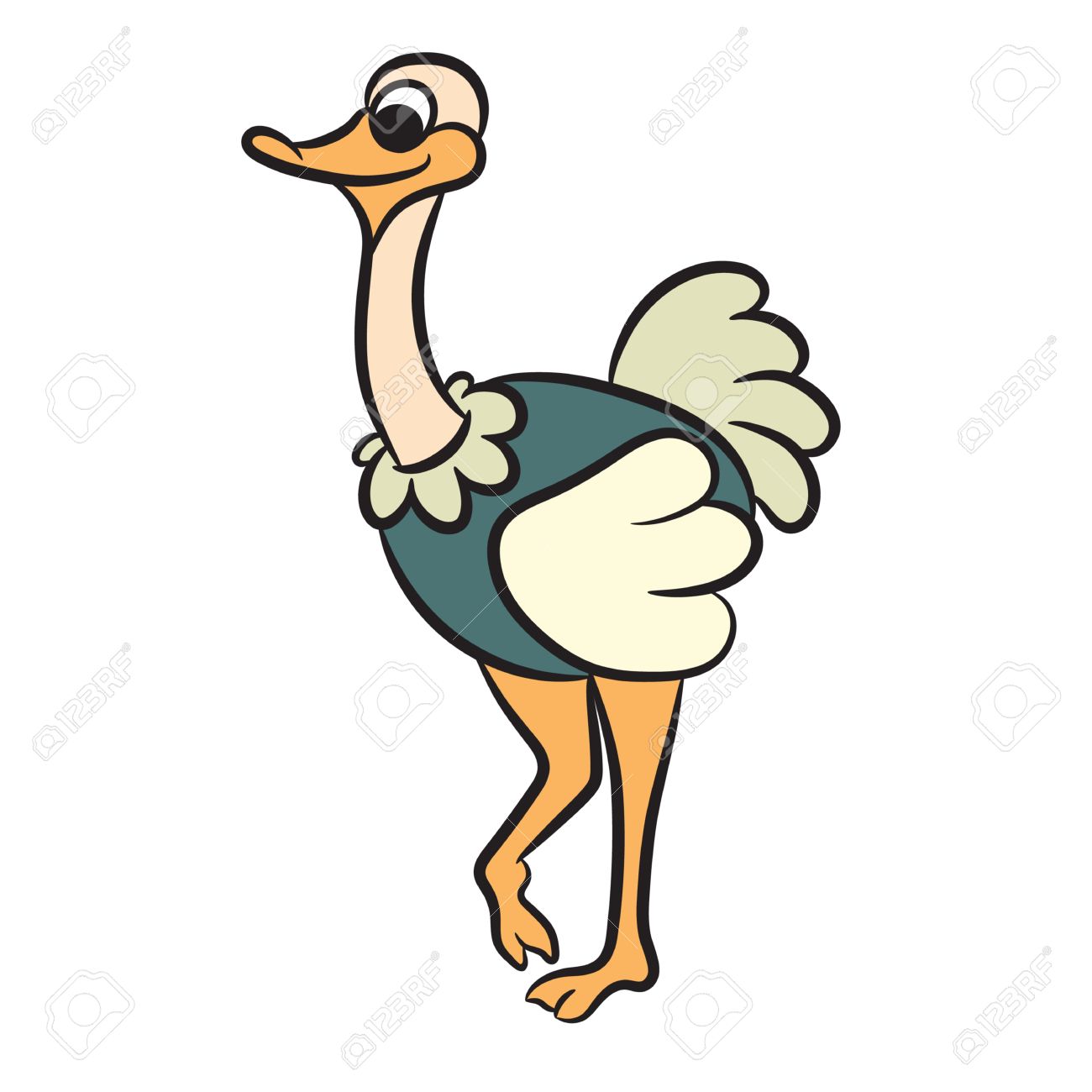 かわいい漫画のダチョウ のイラスト素材 ベクタ Image